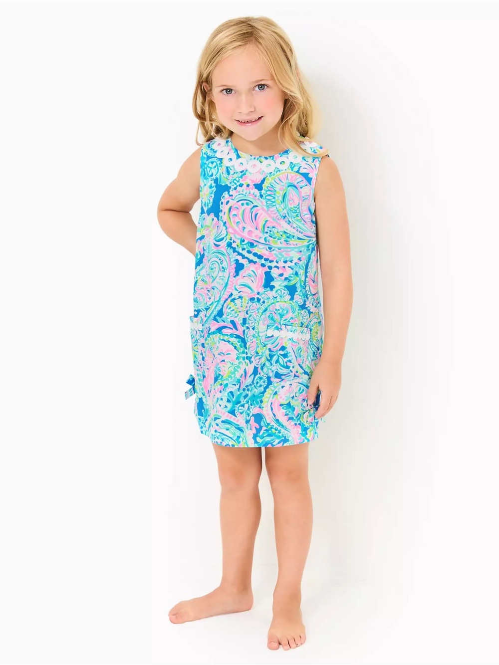 Lilly Pulitzer Multi-Color Paisley Shift Dress — Blue & Pink